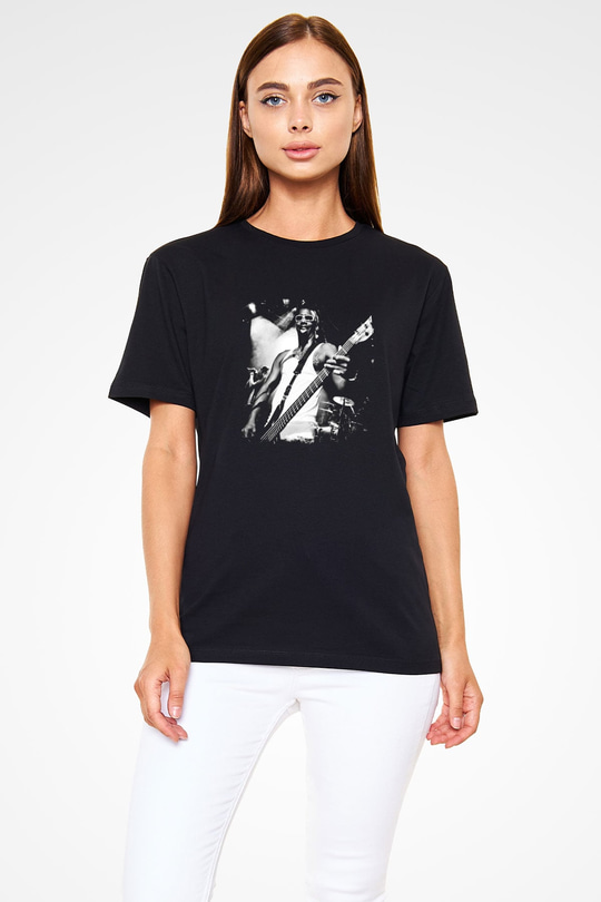 Fishbone Baskılı Unisex Siyah Tişört
