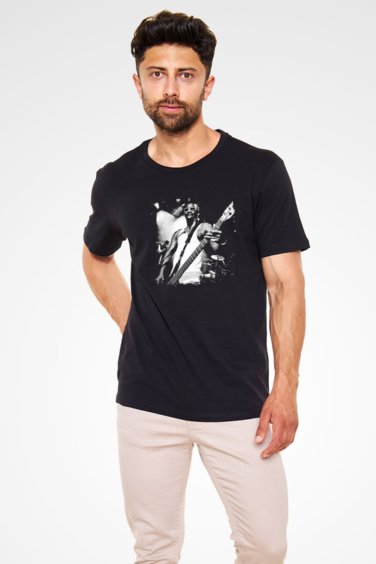 Fishbone Baskılı Unisex Siyah Tişört