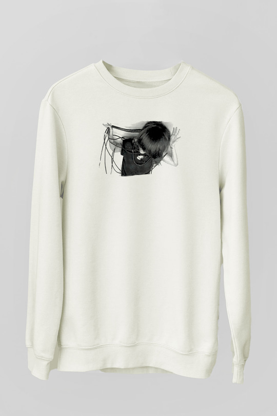 Fit For Rivals Baskılı Beyaz Unisex Sweatshirt