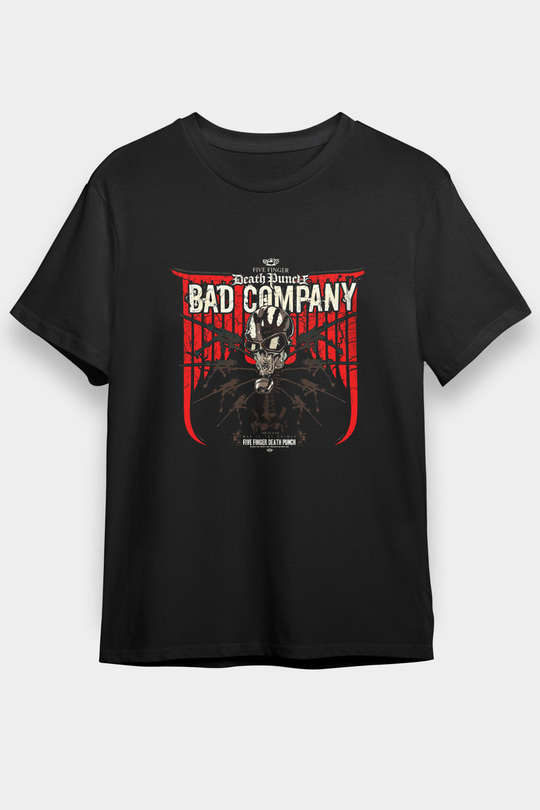 Five Finger Death Punch Baskılı Unisex Siyah Tişört