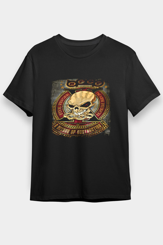 Five Finger Death Punch Baskılı Unisex Siyah Tişört