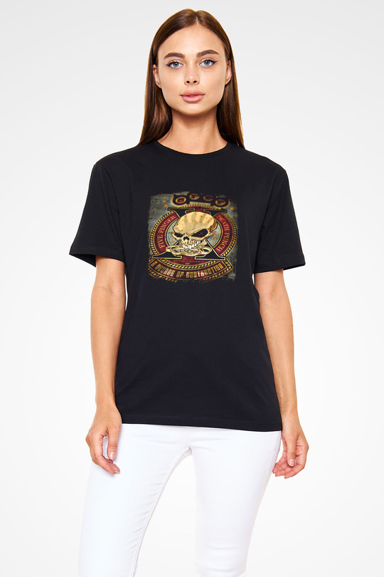 Five Finger Death Punch Baskılı Unisex Siyah Tişört