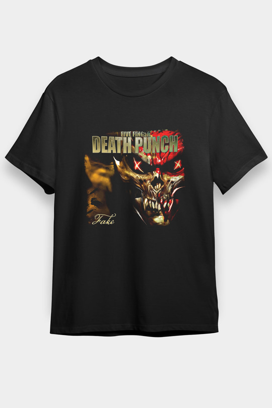 Five Finger Death Punch Baskılı Unisex Siyah Tişört