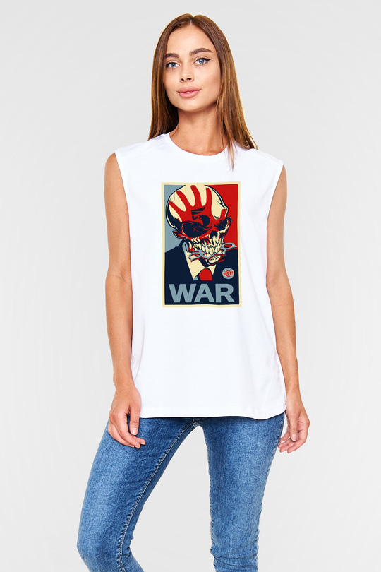 Five Finger Death Punch Beyaz Unisex Kolsuz Tişört