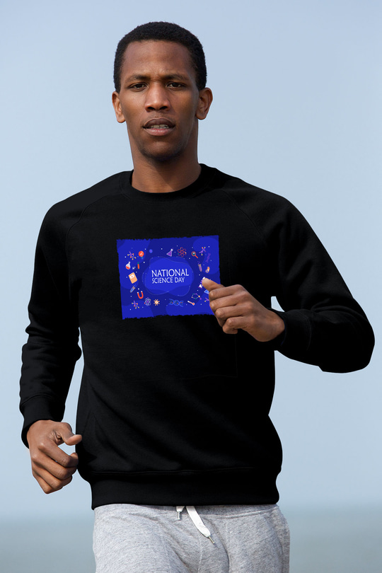 Fizik Kimya Biyoloji Sembolleri Ve Bilim Günü Baskılı Unisex Siyah Sweatshirt