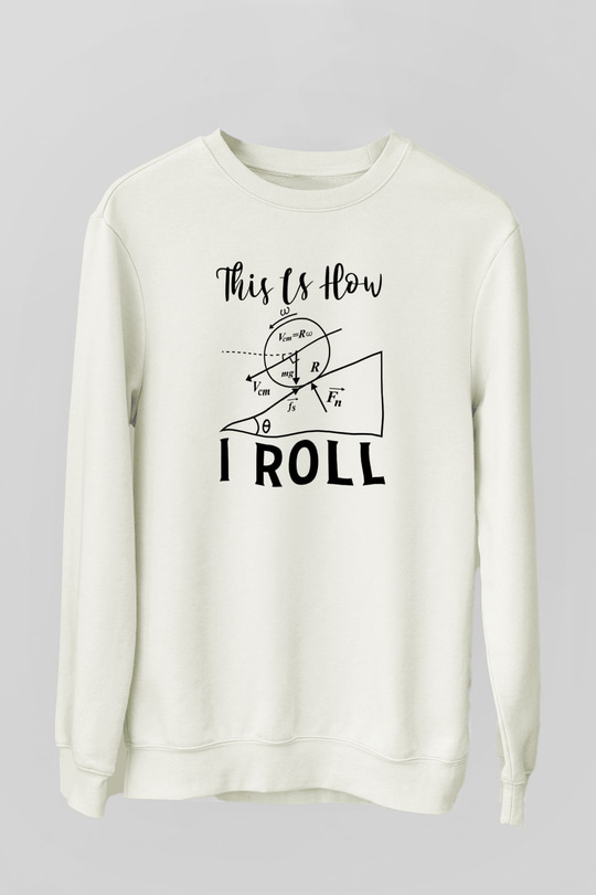 Fizik Mekanik Baskılı Unisex Ekru Sweatshirt