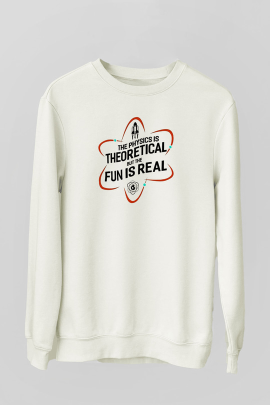 Fizik Teorik Baskılı Unisex Ekru Sweatshirt