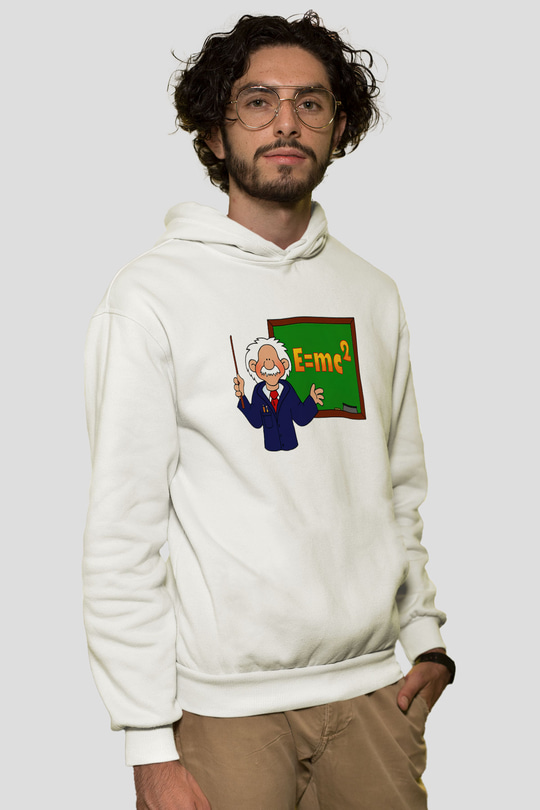 Fizikçi Beyaz Unisex Hoodie