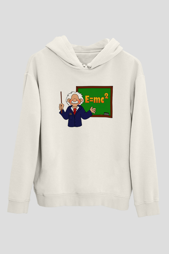Fizikçi Beyaz Unisex Hoodie