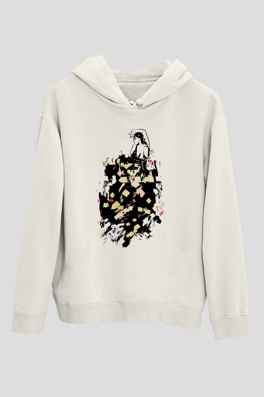 Flamenko Beyaz Unisex Hoodie