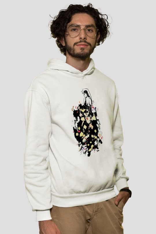 Flamenko Beyaz Unisex Hoodie