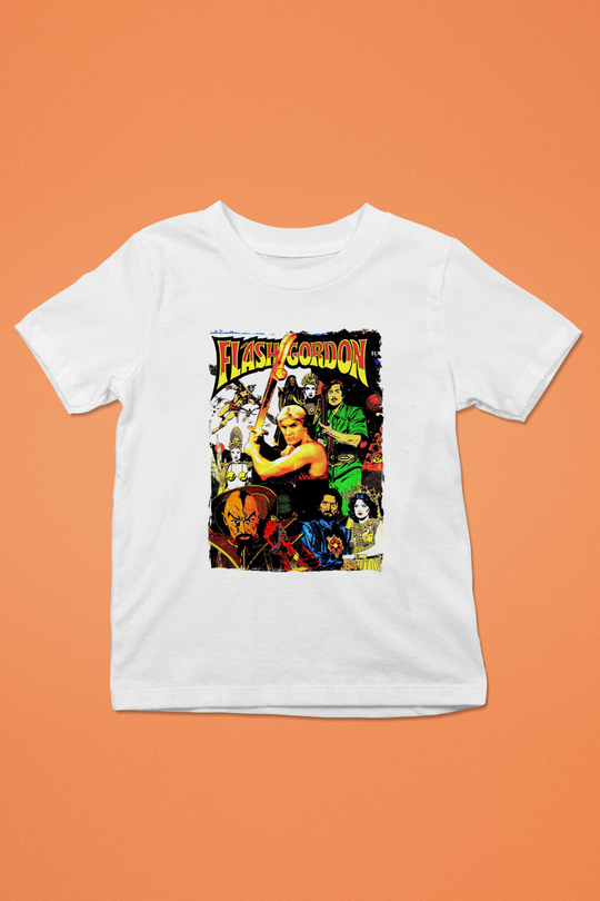 Flash Gordon Beyaz Unisex  Çocuk Tişört
