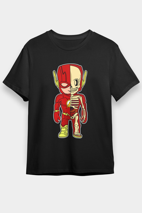 Flash Skeleton Baskılı Unisex Siyah Tişört