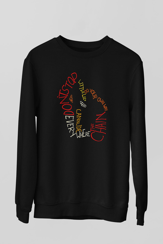 Fleetwod Mac Baskılı Unisex Siyah Sweatshirt