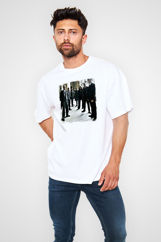 Flogging Molly Baskılı Unisex Beyaz Oversize Tişört