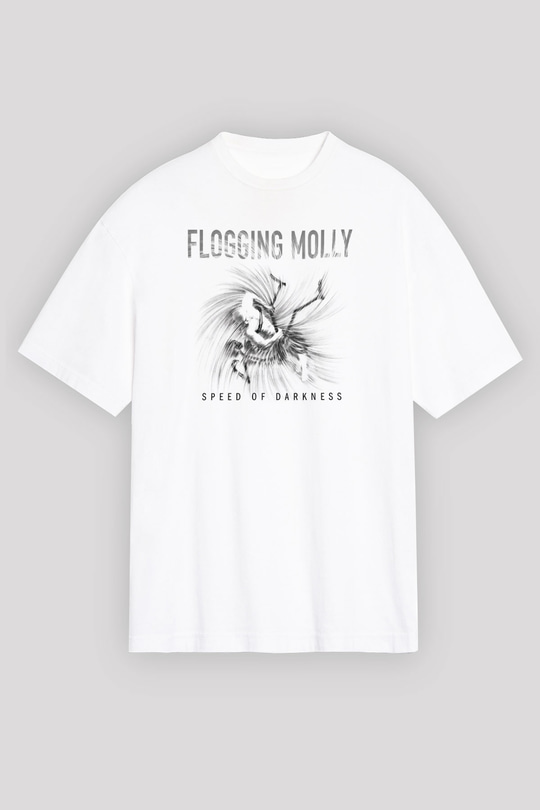 Flogging Molly Baskılı Unisex Beyaz Oversize Tişört