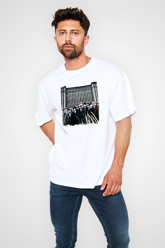 Flogging Molly Baskılı Unisex Beyaz Oversize Tişört