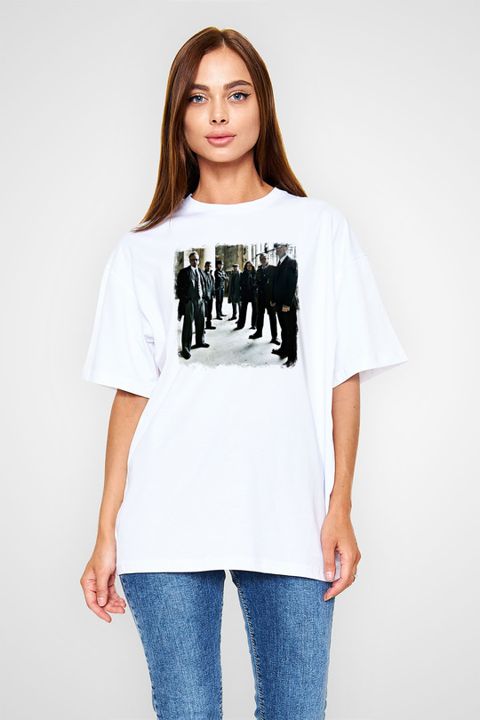 Flogging Molly Baskılı Unisex Beyaz Oversize Tişört