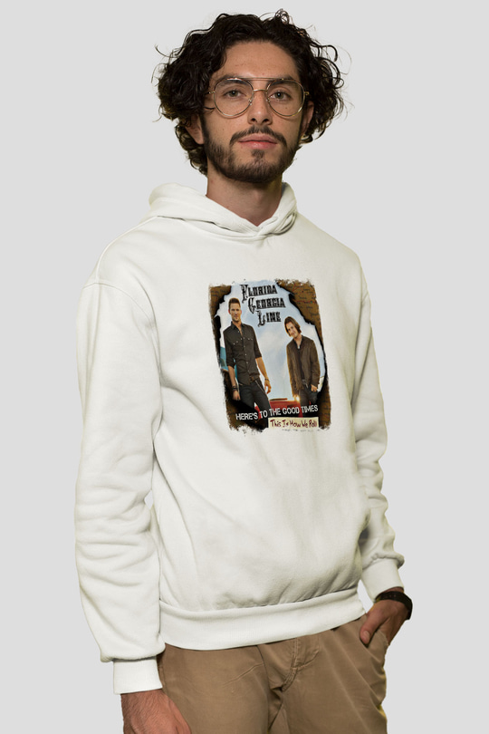 Florida Georgia Line Baskılı Unisex Beyaz Hoodie