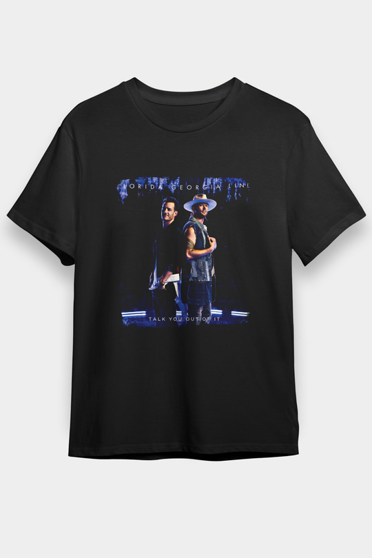 Florida Georgia Line Baskılı Unisex Siyah Tişört