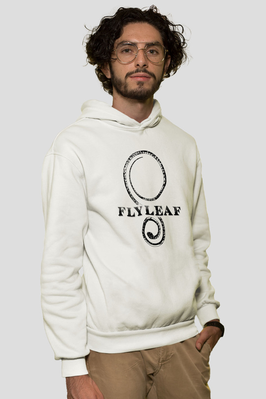 Flyleaf Beyaz Unisex Kapüşonlu Sweatshirt