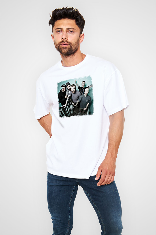 Four Year Strong Baskılı Unisex Beyaz Oversize Tişört
