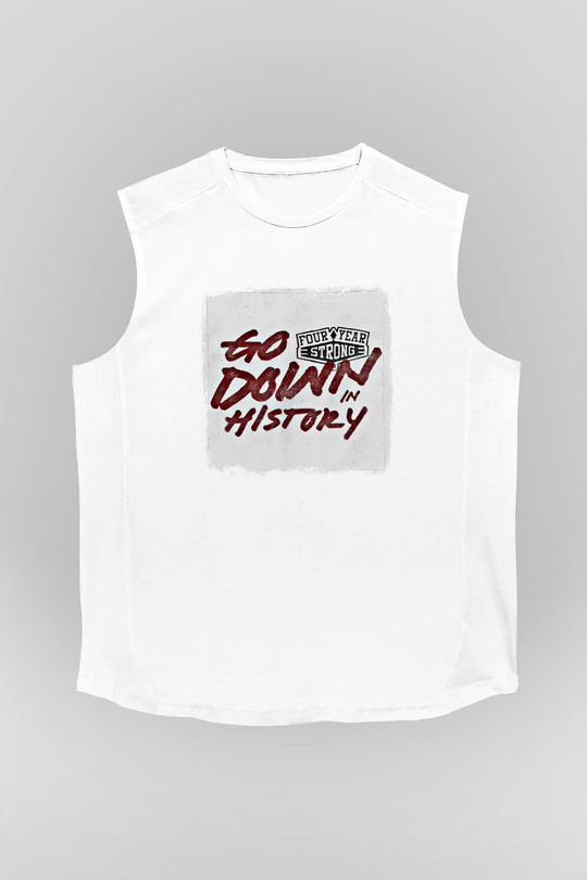 Four Year Strong Baskılı Unisex Beyaz Kolsuz Tişört