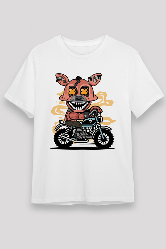 Foxy Motocross Baskılı Unisex Beyaz Tişört