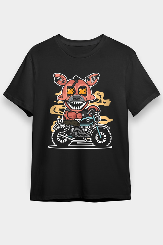 Foxy Motocross Baskılı Unisex Siyah Tişört