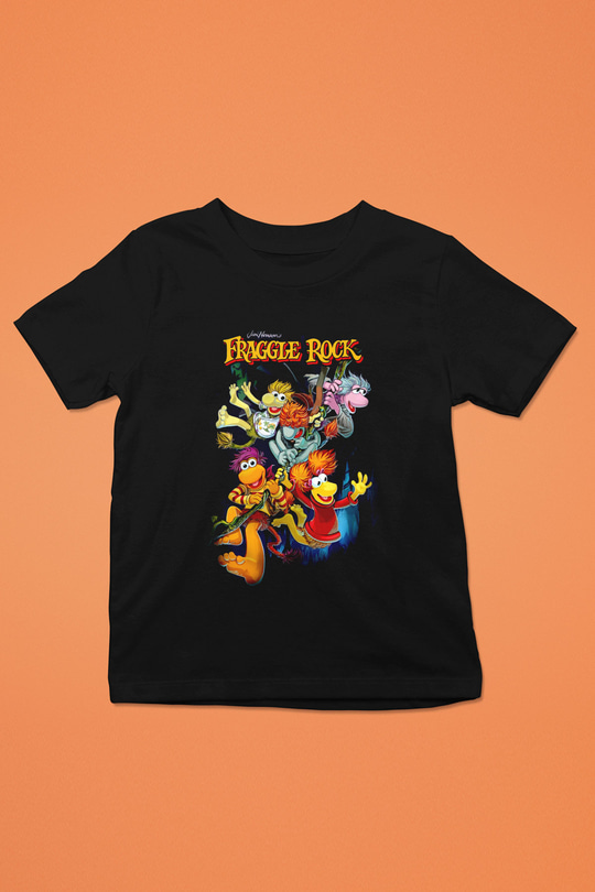 Fraggle Rock Siyah Unisex  Çocuk Tişört