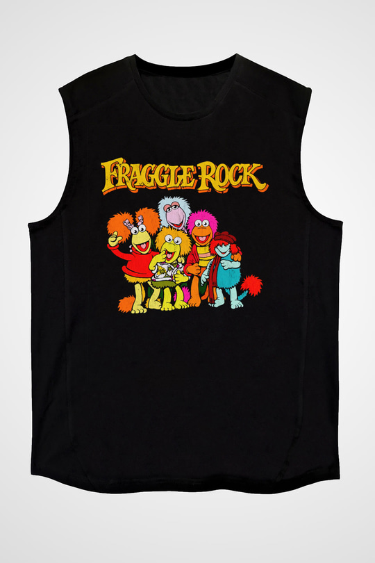 Fraggle Rock Siyah Unisex  Kolsuz Tişört