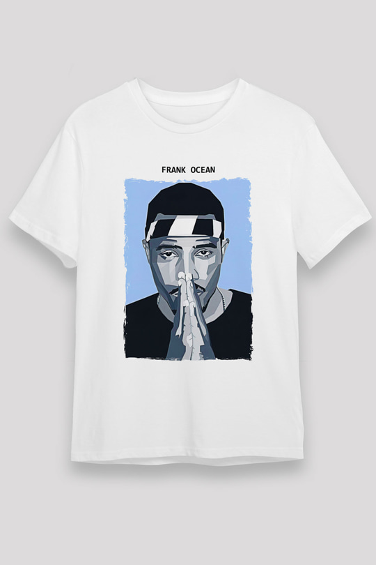 Frank Ocean Baskılı Unisex Beyaz Tişört - Tshirt