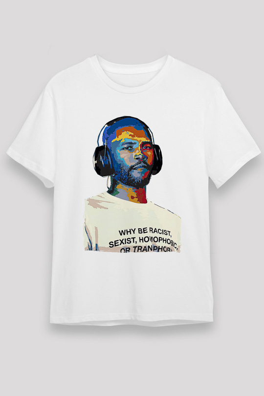 Frank Ocean Baskılı Unisex Beyaz Tişört - Tshirt