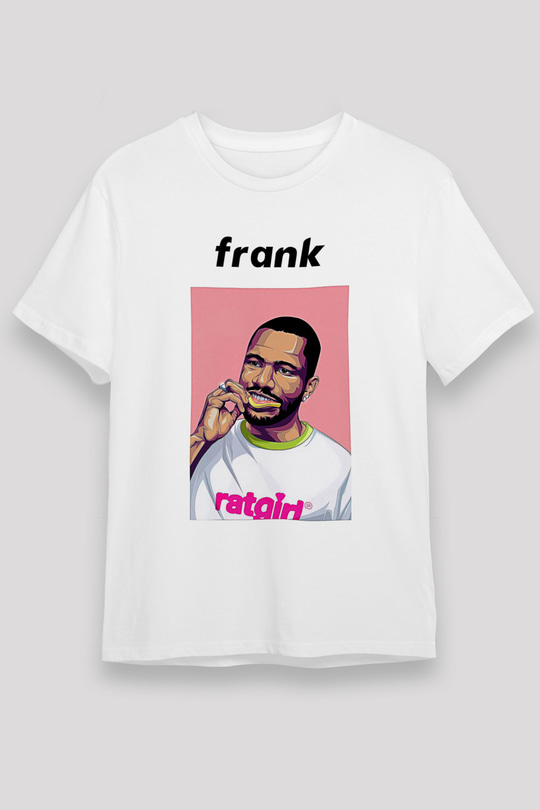 Frank Ocean Baskılı Unisex Beyaz Tişört - Tshirt