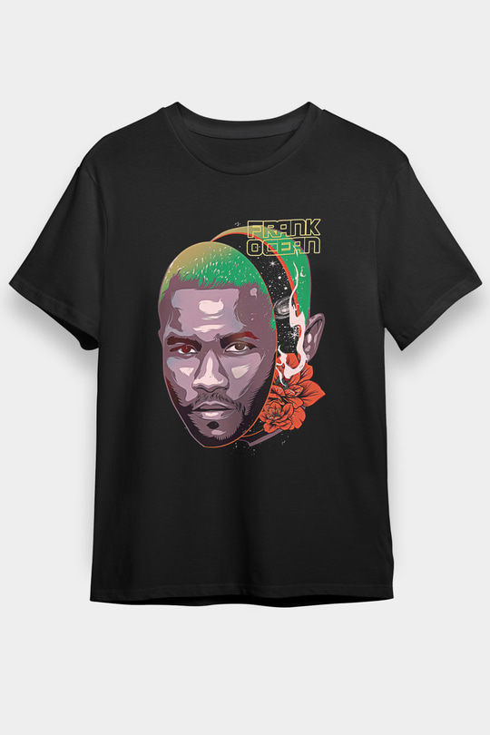 Frank Ocean Baskılı Unisex Siyah Tişört - Tshirt