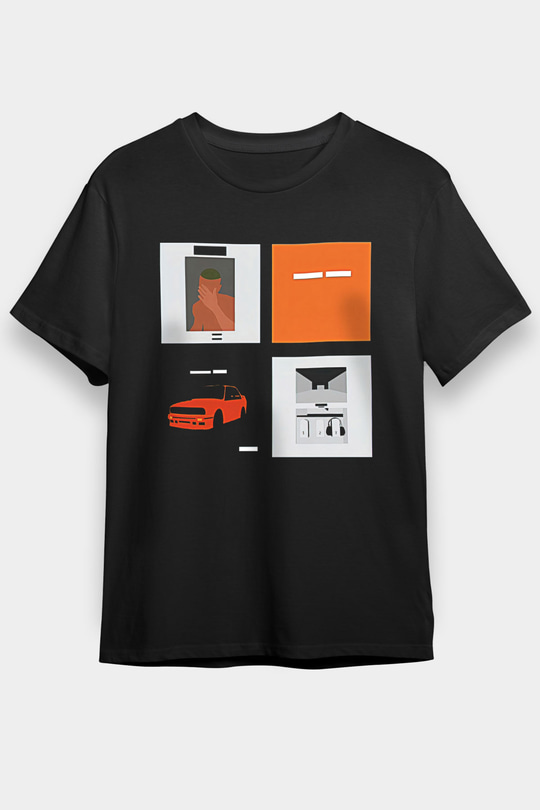 Frank Ocean Baskılı Unisex Siyah Tişört - Tshirt