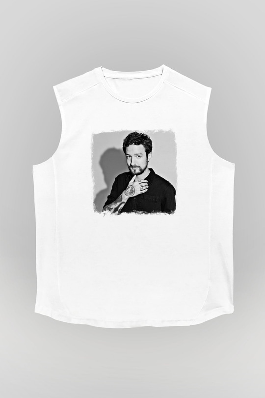 Frank Turner Baskılı Unisex Beyaz Kolsuz Tişört