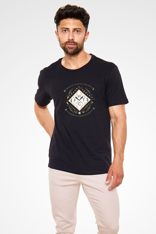 Frank Turner Baskılı Unisex Siyah Tişört
