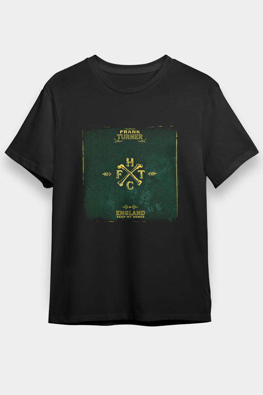 Frank Turner Baskılı Unisex Siyah Tişört