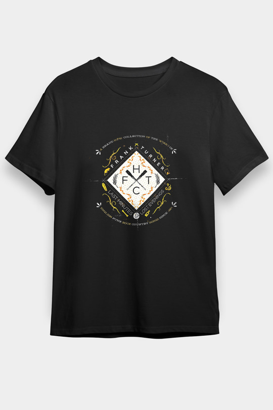 Frank Turner Baskılı Unisex Siyah Tişört