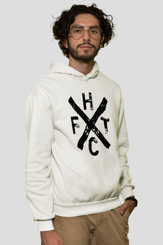 Frank Turner Beyaz Unisex Kapşonlu Sweatshirt