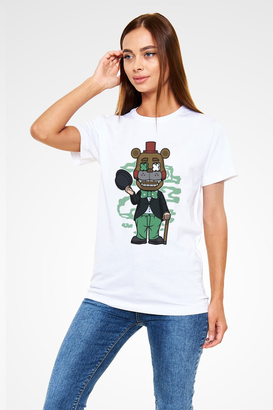 Freddy Gentlemen Baskılı Unisex Beyaz Tişört
