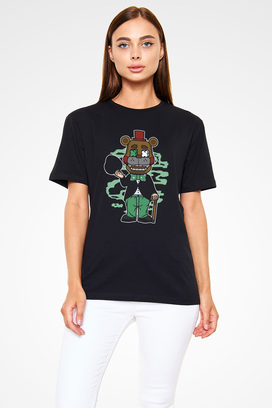 Freddy Gentlemen Baskılı Unisex Siyah Tişört