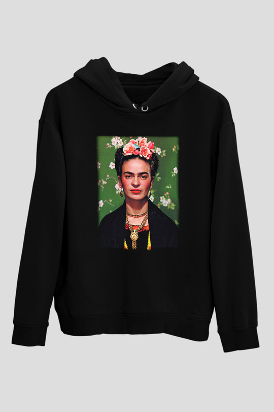 Frida Kahlo Siyah Unisex Hoodie