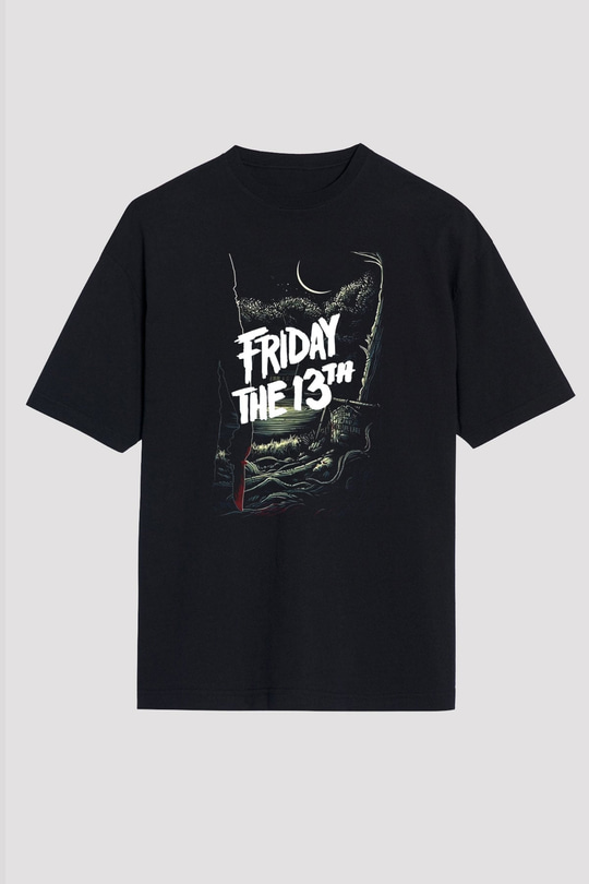 Friday the 13th 13.Cuma Siyah Unisex Oversize Tişört