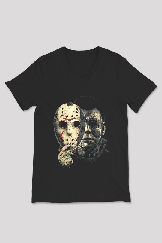Friday the 13th 13.Cuma Siyah Unisex  V Yaka Tişört