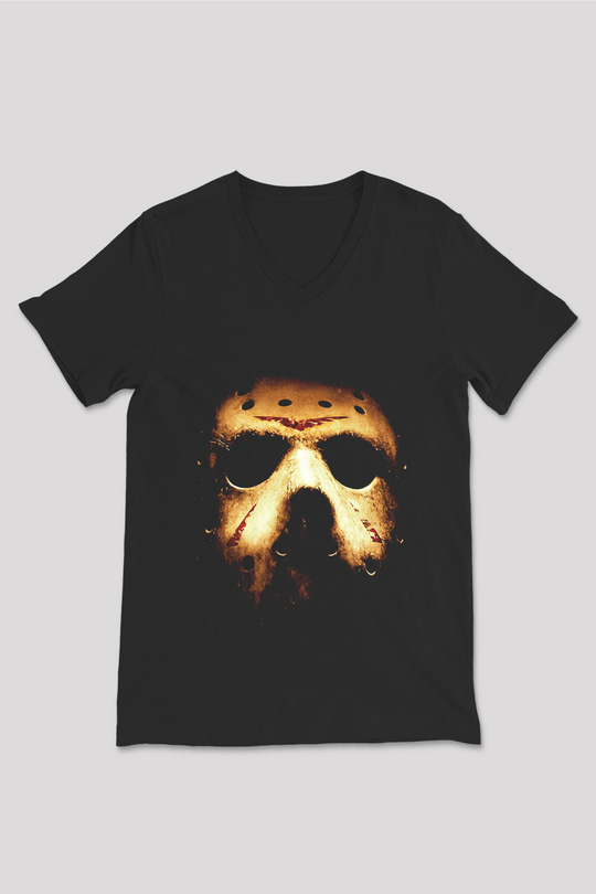 Friday the 13th 13.Cuma Siyah Unisex V Yaka Tişört