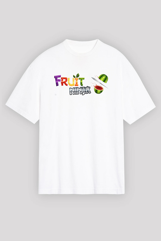 Fruit Ninja Beyaz Oversize Tişört Oversize T-shirt
