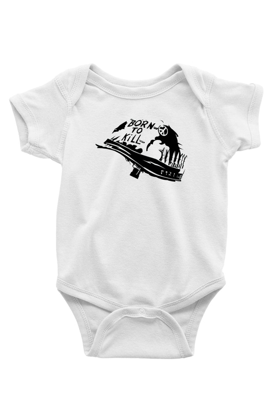 Full Metal Jacket Baskılı Beyaz Unisex Bebek Body - Zıbın