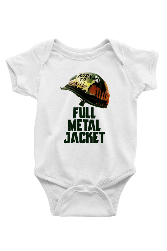 Full Metal Jacket Baskılı Beyaz Unisex Bebek Body - Zıbın
